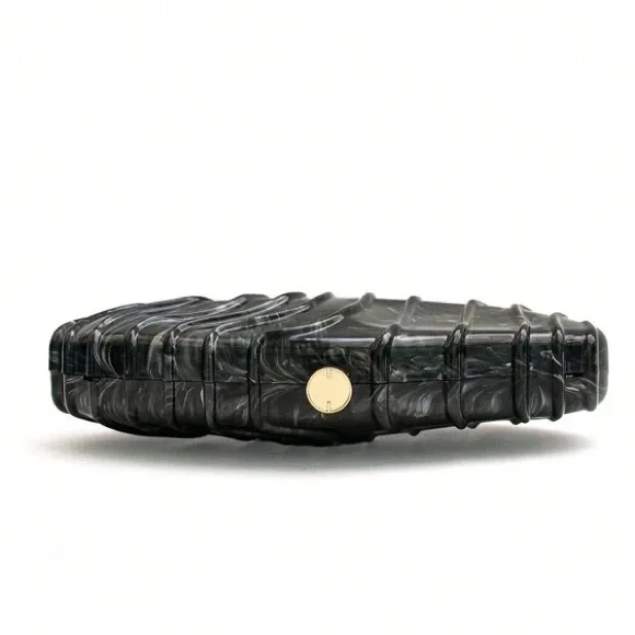 Textured irregular shape acrylic clutch purse - Picture 3 of 7